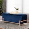 Baxton Studio Parker Blue Velvet Upholstered and Gold Metal Storage Ottoman 173-11029 - alternate 7